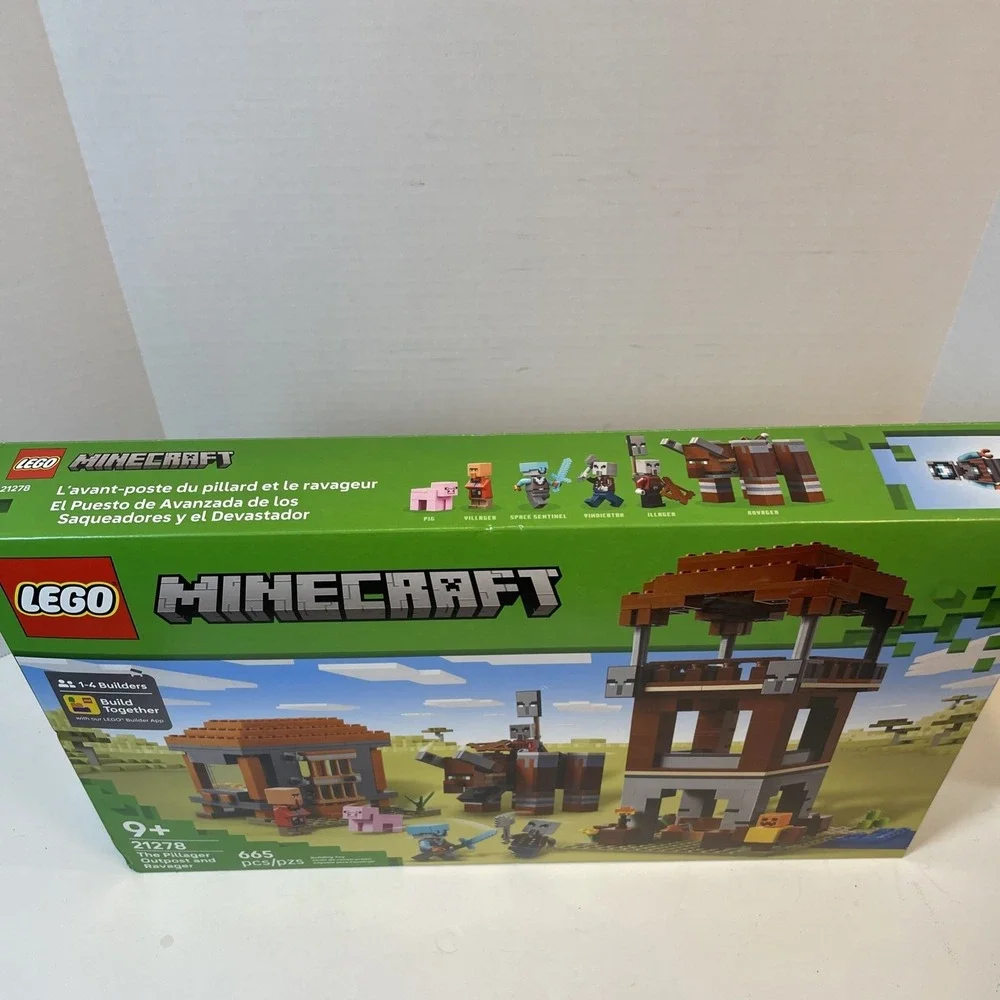 LEGO Building Kit 665pc Green Minecraft The Pillager Outpost 21278